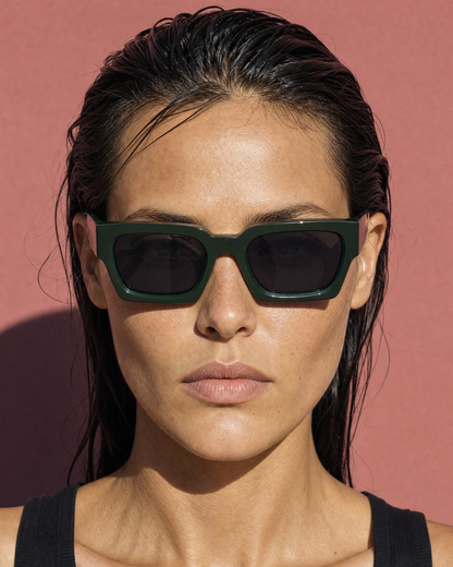 SLAB Frame 06 in OLIVE forest green, front portrait
