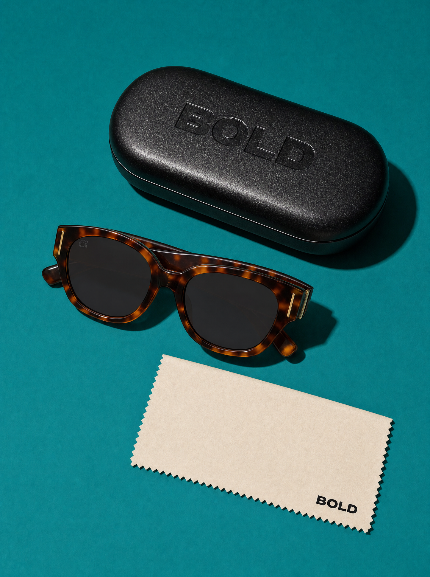 SLANT Frame 08 in TORTOISE with BOLD hard case and cleaning cloth
