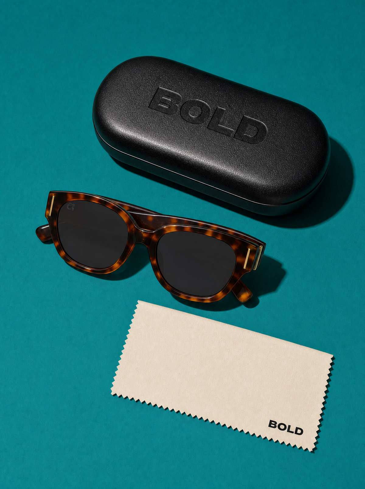 SLANT Frame 08 in TORTOISE with BOLD hard case and cleaning cloth
