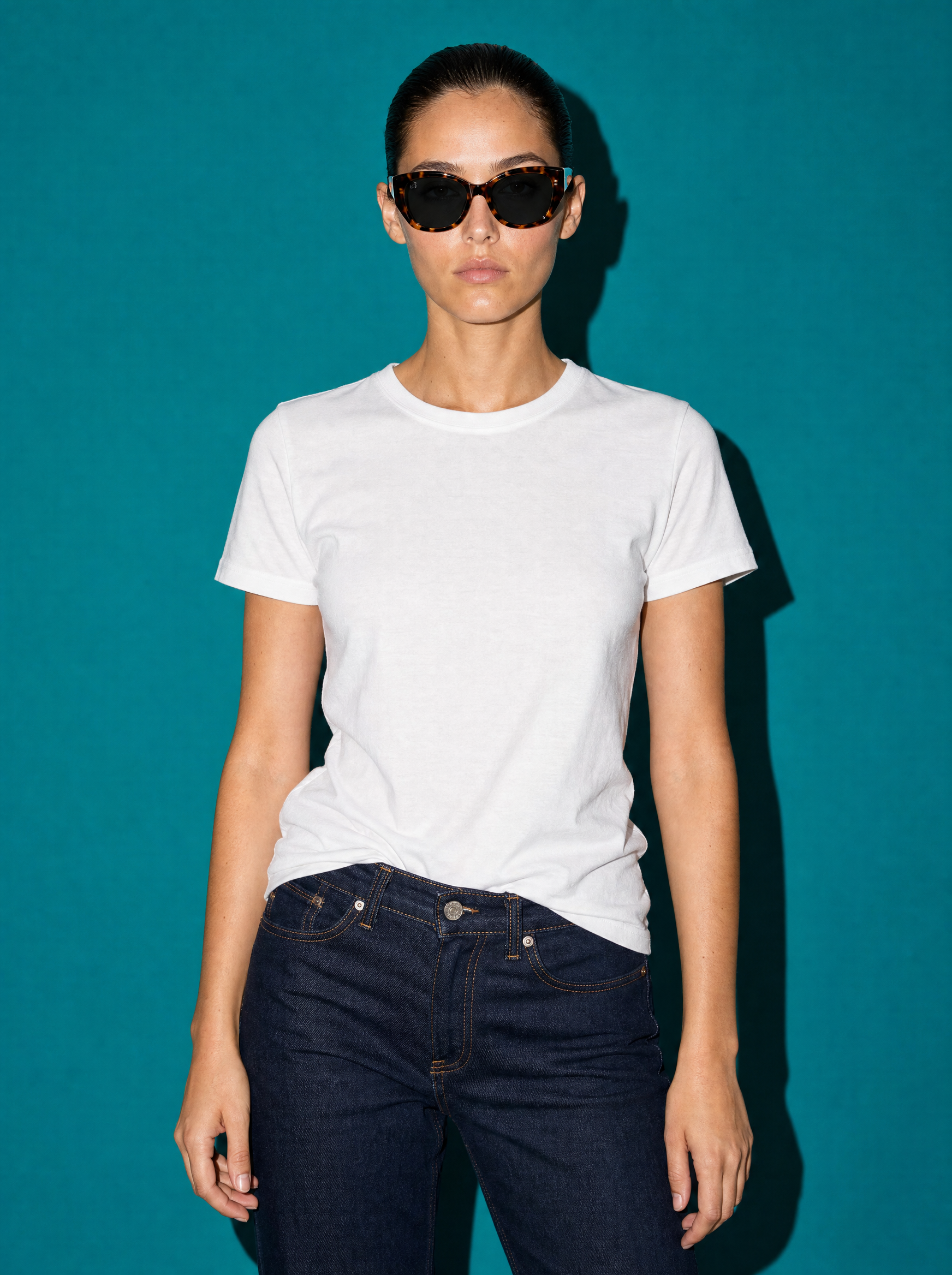 SLANT Frame 08 in TORTOISE, three-quarter length