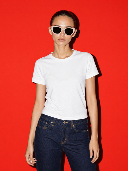 SLANT Frame 08 in BONE, three-quarter length