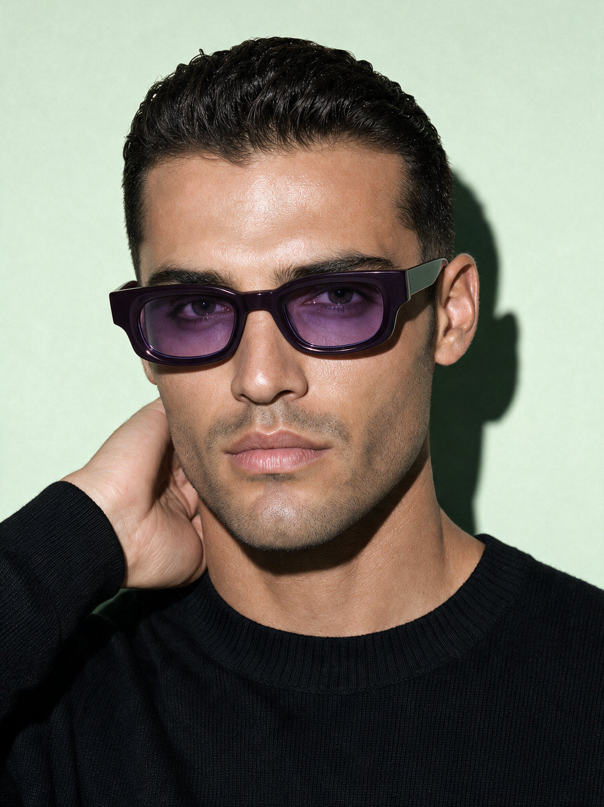 BLUNT Frame 13 in MULBERRY, front on, chest up